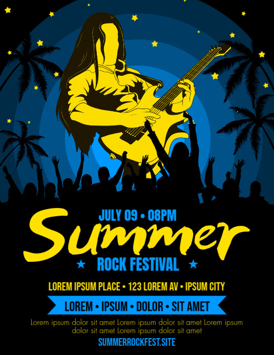 SUMMER ROCK PARTY FLYER Template | PosterMyWall