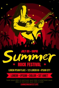 SUMMER ROCK PARTY POSTER template