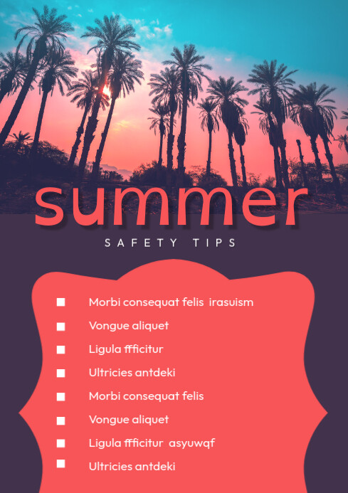 Summer Tips Picture Example Summer Safety Tips Template | PosterMyWall