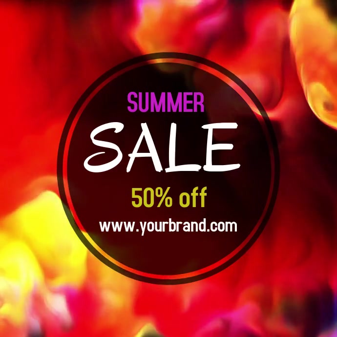 summer sale, sale, summer sale video template Kwadrat (1:1)