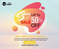 summer sale 50% off Grote rechthoek template