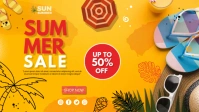 Summer Sale Banner Vídeo de portada de Facebook (16:9) template
