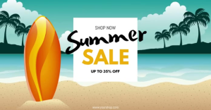 Summer Sale Big sell-out advert promo now shopping beach template