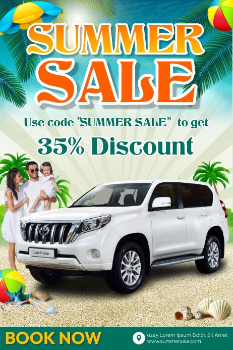 Summer Sale / Car Rental Poster template