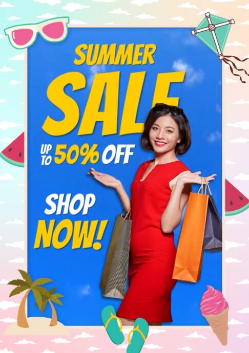 summer sale A4 template