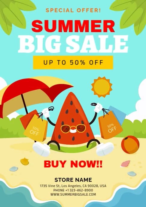 summer sale A4 template