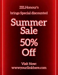 Summer Sale Discounted Flyer 50 Off template