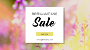 Summer Sale Flowers Retail Online Shop Ad Facebook-covervideo (16:9) template
