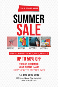 Summer Sale Flyer Label template