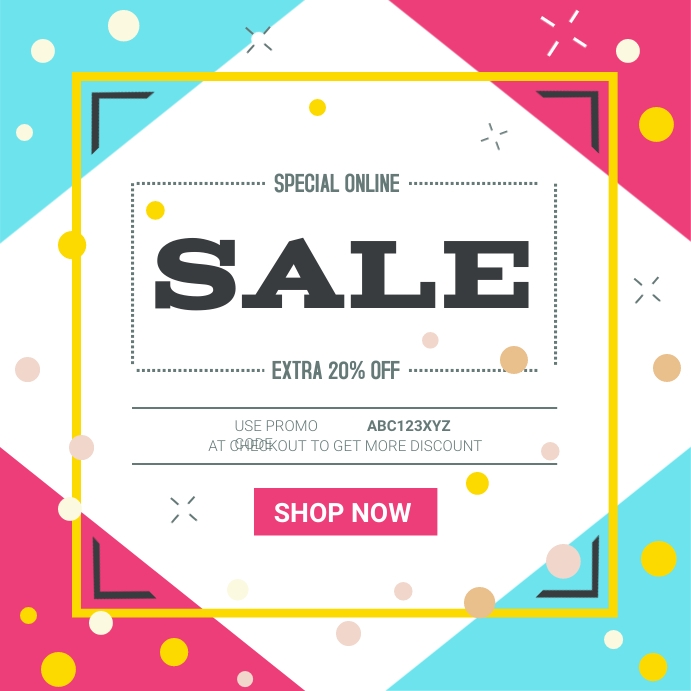 Summer Sale Online Shop Coupon Code Promo Adv Template ...