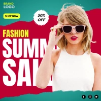 Summer sale poster Quadrat (1:1) template