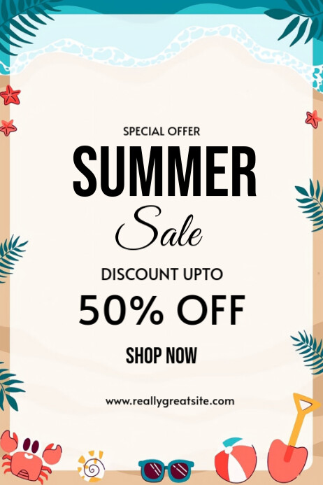 Summer sale poster design template Plakat