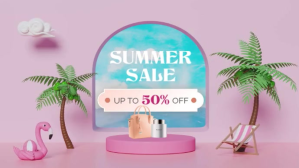 Purple Summer Sale Promotion Digitalanzeige Template