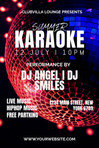 SUMMER SATURDAY KARAOKE NIGHT Poster template
