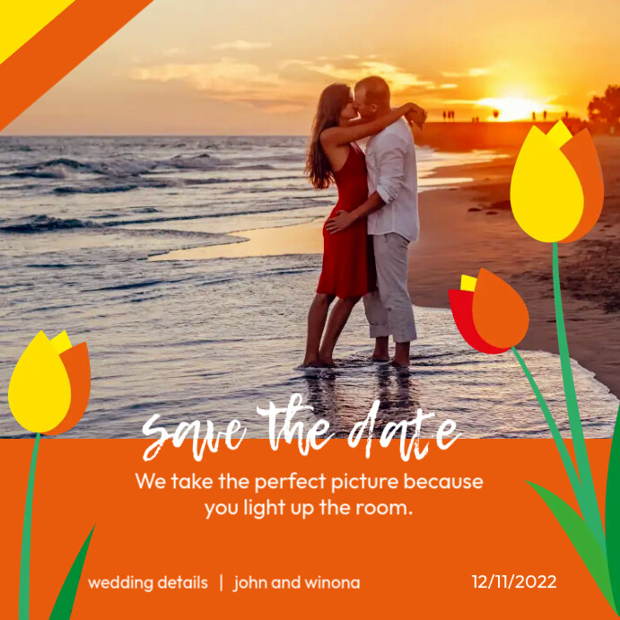 Summer Save The Date Template Publicação no Instagram