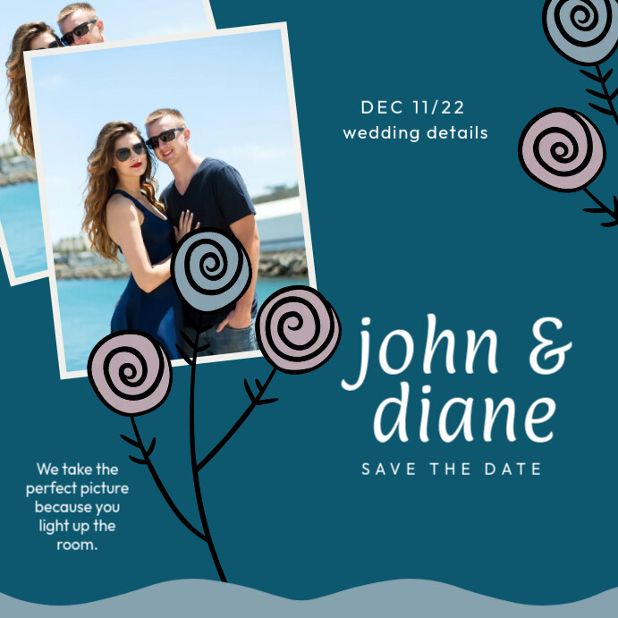 Summer Save The Date Template Instagram na Post