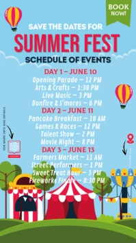Calendar,summer schedule, festival, events Instagram-verhaal template