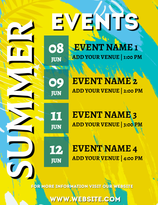 summer schedule, festival, events Template | PosterMyWall