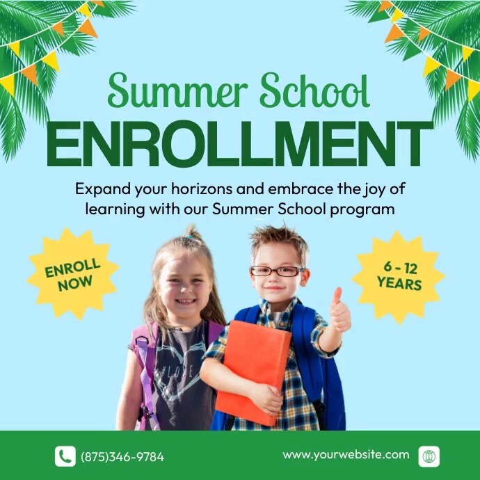 Summer School Enrollment Offer Template PosterMyWall