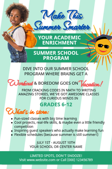 Summer School Program Poster template