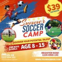 Summer Scoccer Camp Game Publicación de Instagram template