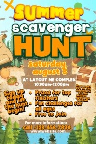 Summer Seavengers Hunt Activities Poster template