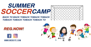SUMMER SOCCER CAMP AD SOCIAL MEDIA TEMPLATE Изображение, которым поделились на Facebook