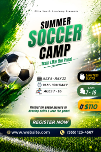 Summer Soccer Camp Flyer Template | Youth Football Training Poster | Kids Soccer Camp Ad | Stadium S