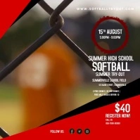 Summer Softball Try-outs Video Ad template