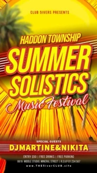 Summer Solistic Party 数字显示屏 (9:16) template