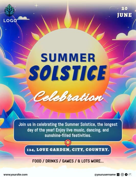 Circular Spring Solstice Design Plantilla de Summer Solstice | PosterMyWall