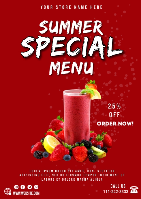 Summer Special Menu Template | PosterMyWall