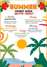 summer spirit week A4 template