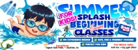 SUMMER SPLASH BEGINNER SWIM CLASSES FOR KIDS Fotografia de capa do Facebook template