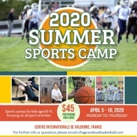 Summer Sports Camp Square Video สี่เหลี่ยมจัตุรัส (1:1) template