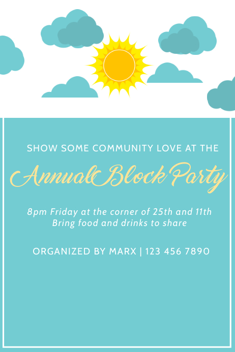 Summer Spring Annual Block Party Template | PosterMyWall