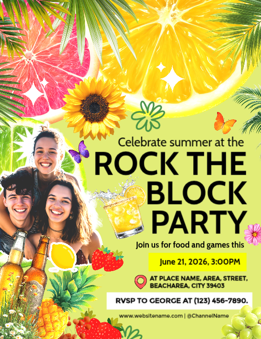 Plantilla de Summer Block Party Folletos | PosterMyWall