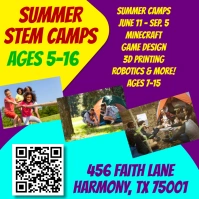 summer stem camps flyers Square (1:1) template