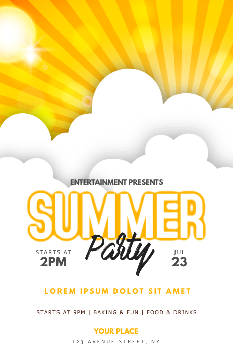 Copy Of Summer Sun Party Flyer Template Copy Of Summer Sun Party Flyer Template