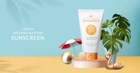 Summer Suncreen Lotion Facebook Shared Image template
