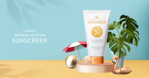 Summer Suncreen Lotion Obraz udostępniany na Facebooku template