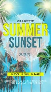 Summer Sunset เรื่องราวบน Instagram template