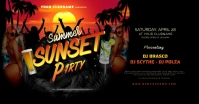 Summer Sunset Party Facebook Shared Image template