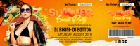 Summer Sunset Party Ticket Template Banner 2 × 6'