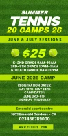 Summer Tennis Camp Oprolbanier 3'×6' template