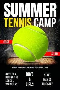 Summer tennis camp flyer Poster template