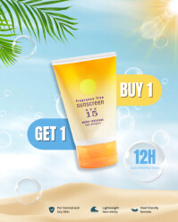 Summer Themed Buy 1 Get 1 Free Product Skincare Instagram Portrait template