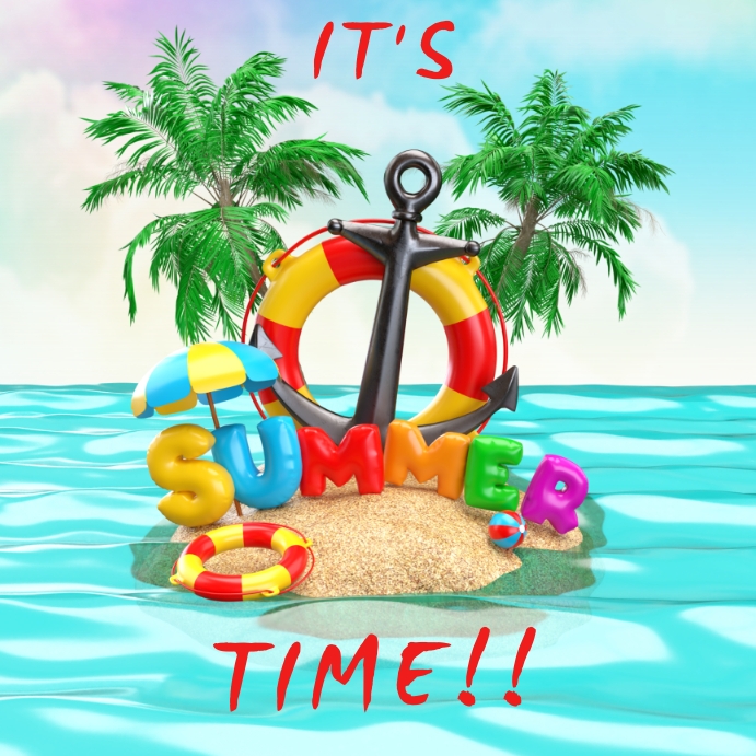 Summer time template โพสต์บน Instagram