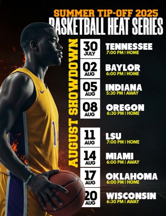 Summer Tip-Off 2025: Heat Series Showdown 传单(美国信函) template