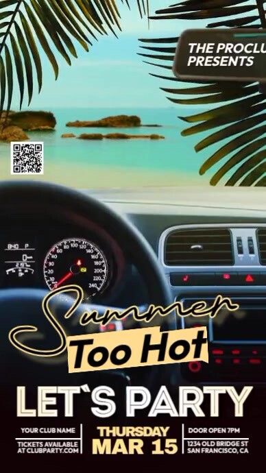 Summer Too Hot Party Instagram Story template